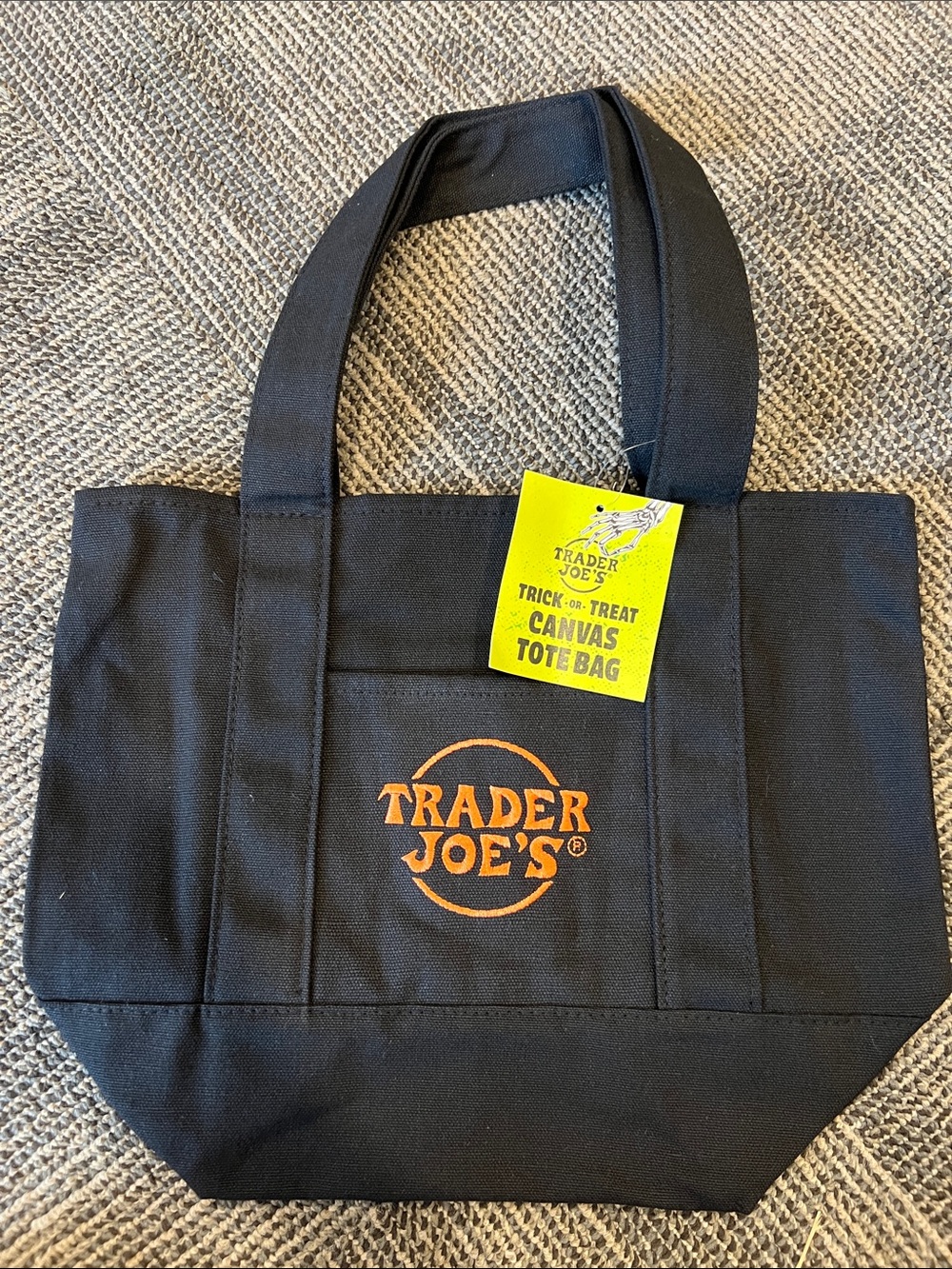 TRADER JOES TRICK OR TREAT TOTE- BLACK